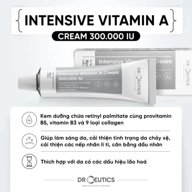 Kem dưỡng DrCeutics Intensive Vitamin A Cream 300.000 IU 35g