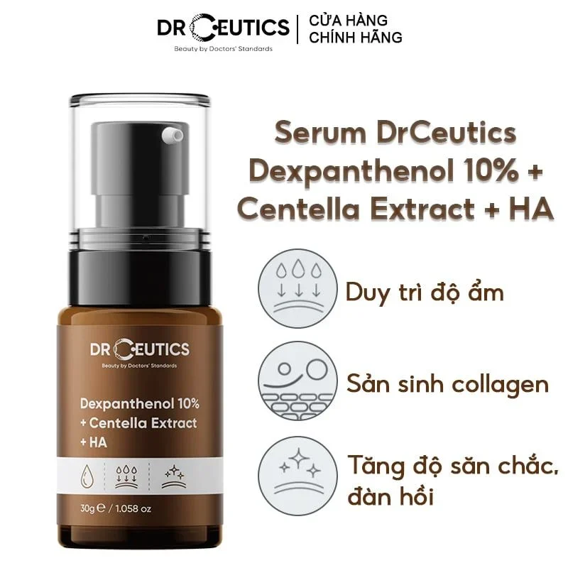 Serum cấp ẩm và phục hồi da DrCeutics Vitamin B5 10% Dexpanthenol 10% + Centella Extract + HA 30g