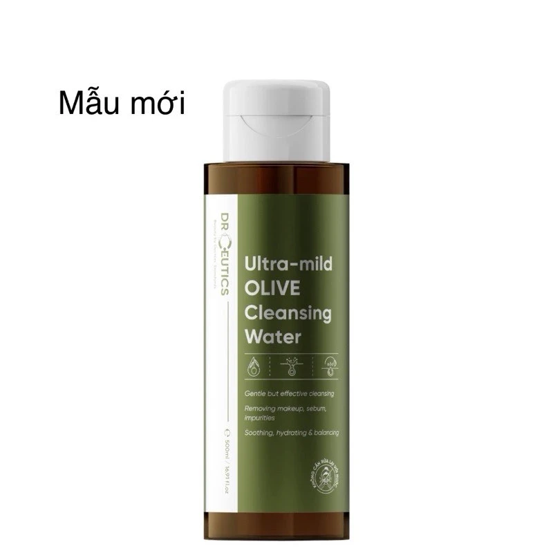 Nước tẩy trang DrCeutics Ultra - Mild Olive Cleansing Water 500ml