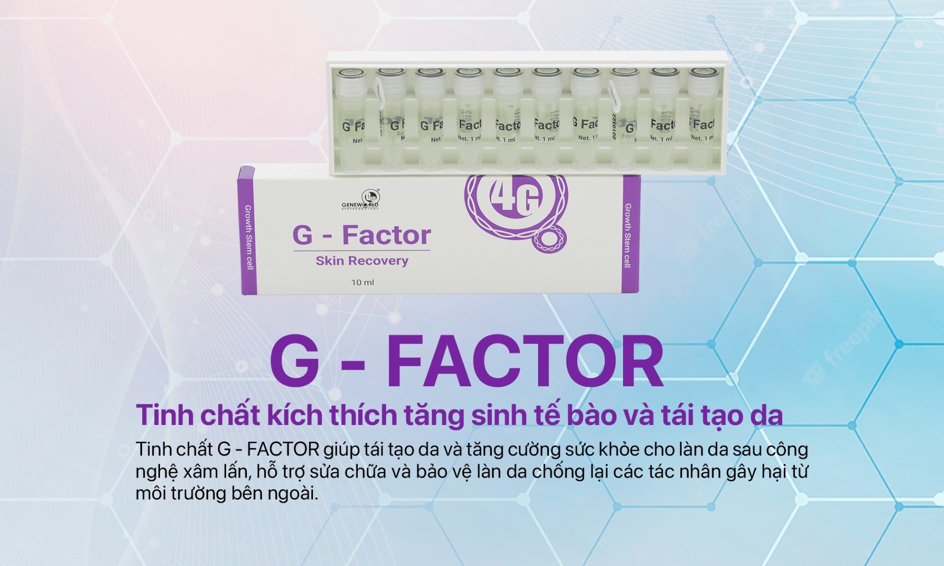 Tinh chất dưỡng da phục hồi da G factor Geneworld nuôi dưỡng da sau peel, lazer