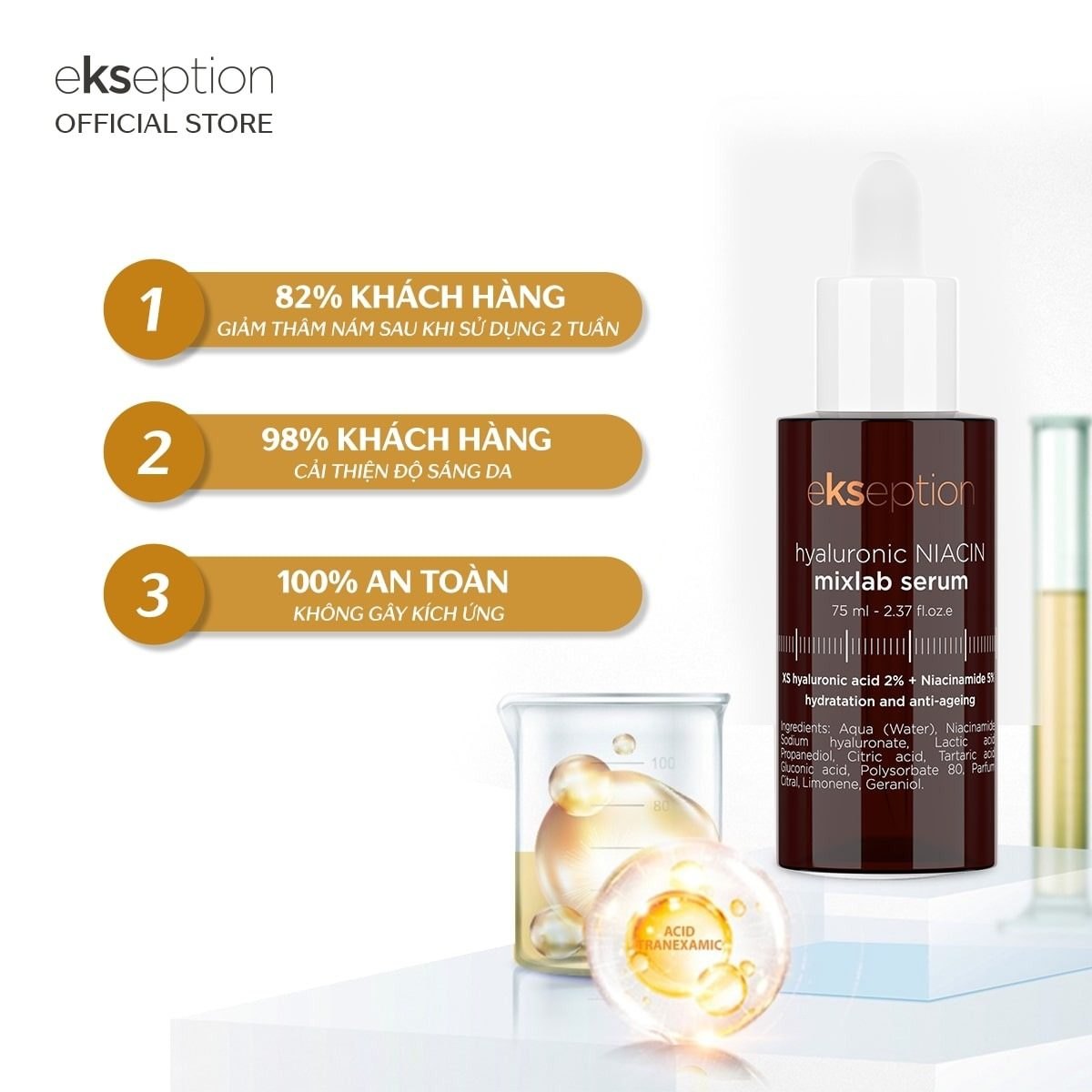 Tinh chất ngừa mụn Ekseption hyaluronic NIACIN Mixlab Serum