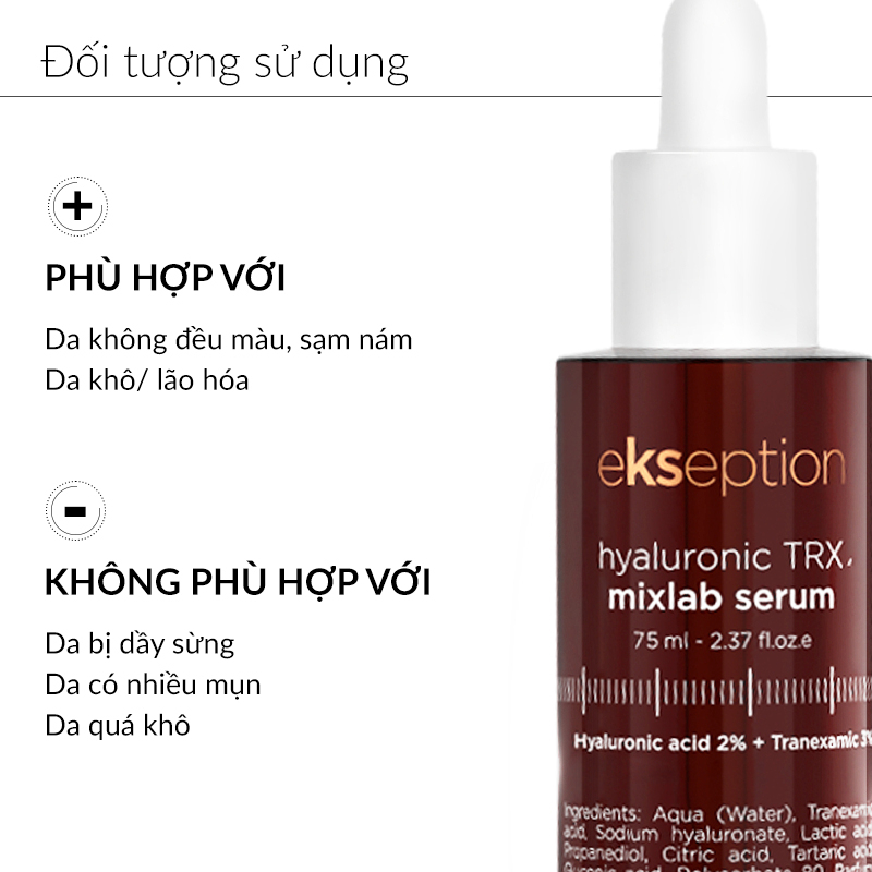 Tinh chất sáng da Ekseption Hyaluronic TRX Mixlab Serum