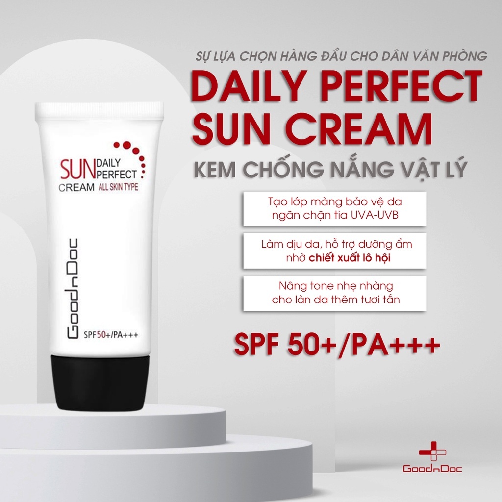 Kem chống nắng GoodnDoc Daily Sun Perfect Cream SPF 50/PA +++ 50ml