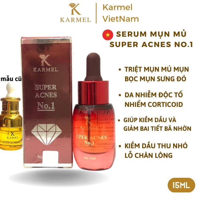 Serum kiềm dầu thu nhỏ lỗ chân lông mờ thâm Super Acnes No.1 Karmel 10ml