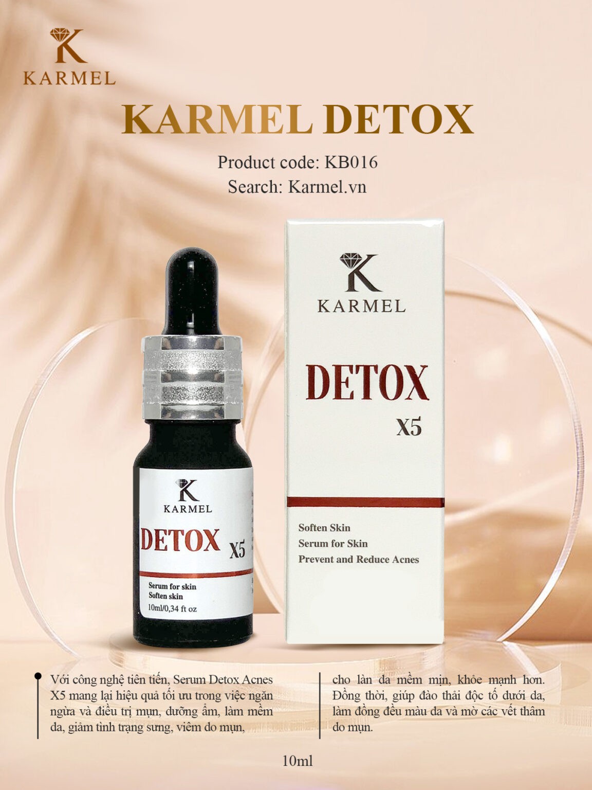 Serum xoá mụn mờ thâm nám kiềm dầu Serum Detox X5 Karmel