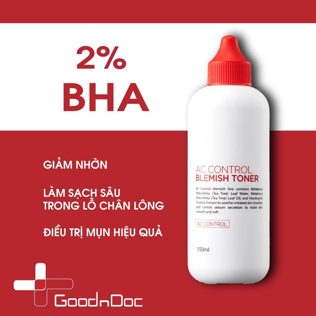 Nước cân bằng da dành cho da mụn GoodnDoc AC Control Blemish Toner 150ml