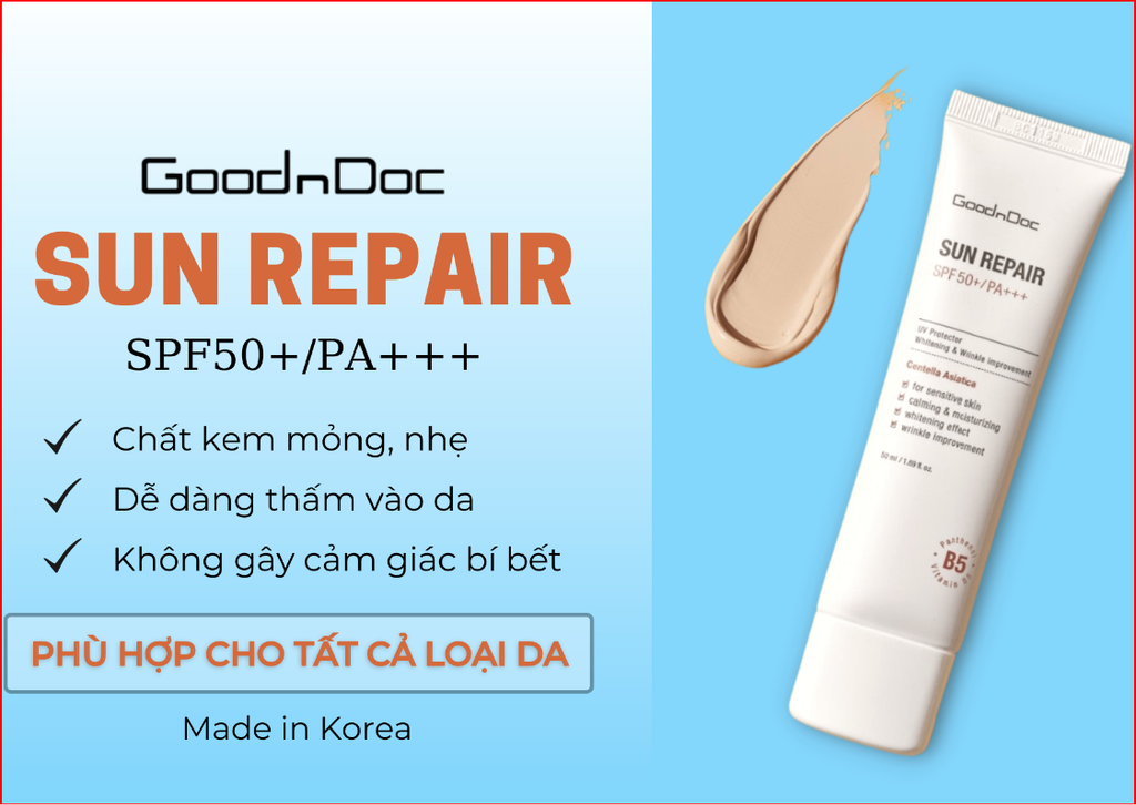 Kem chống nắng GoodnDoc Sun Repair SPF50+/PA+++ 50ml