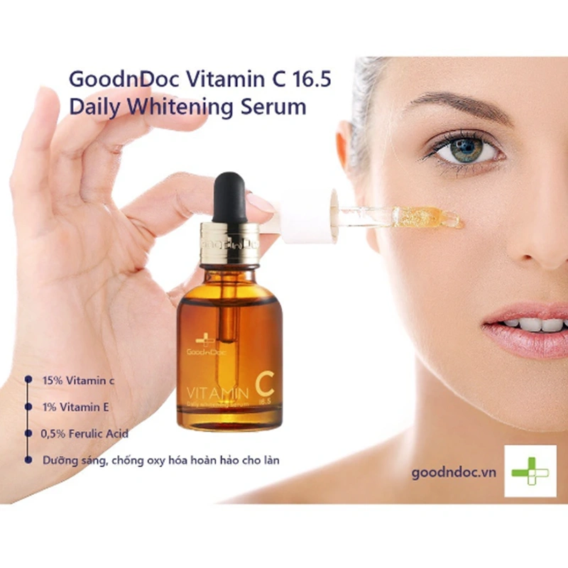 Tinh chất dưỡng sáng da mờ thâm Goodndoc Vitamin C- 16.5 Daily Whitening 30ml