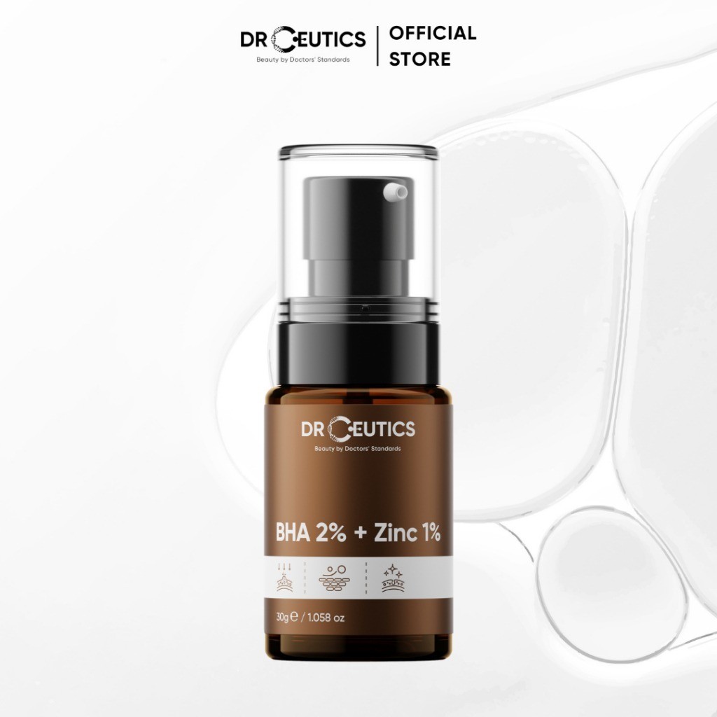 Serum làm giảm và ngừa mụn Dr Ceutics BHA 2% + Zinc 1% 30 ml