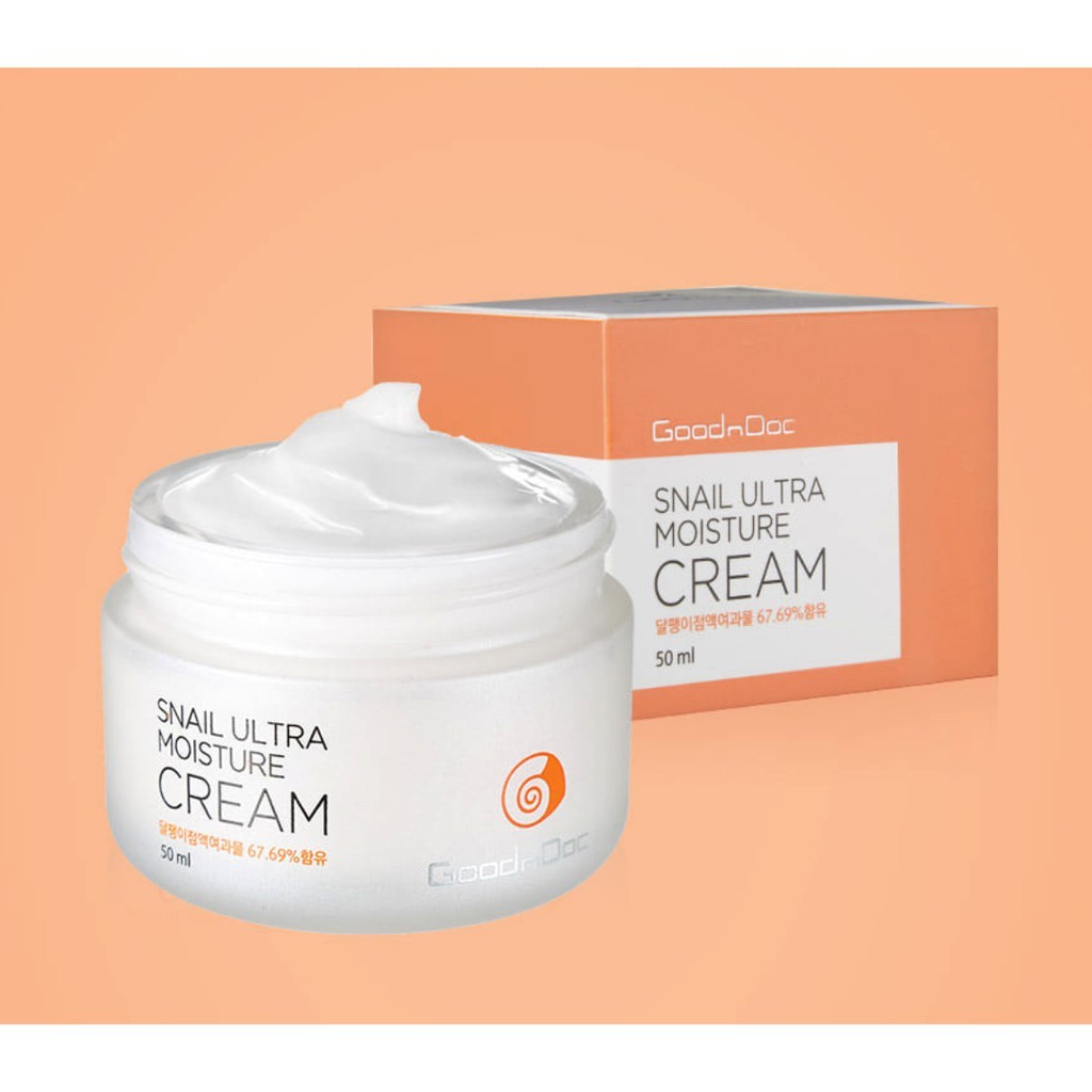 Kem dưỡng chống lão hoá da ốc sên Snail Ultra Moisture Cream GoodnDoc 50ml