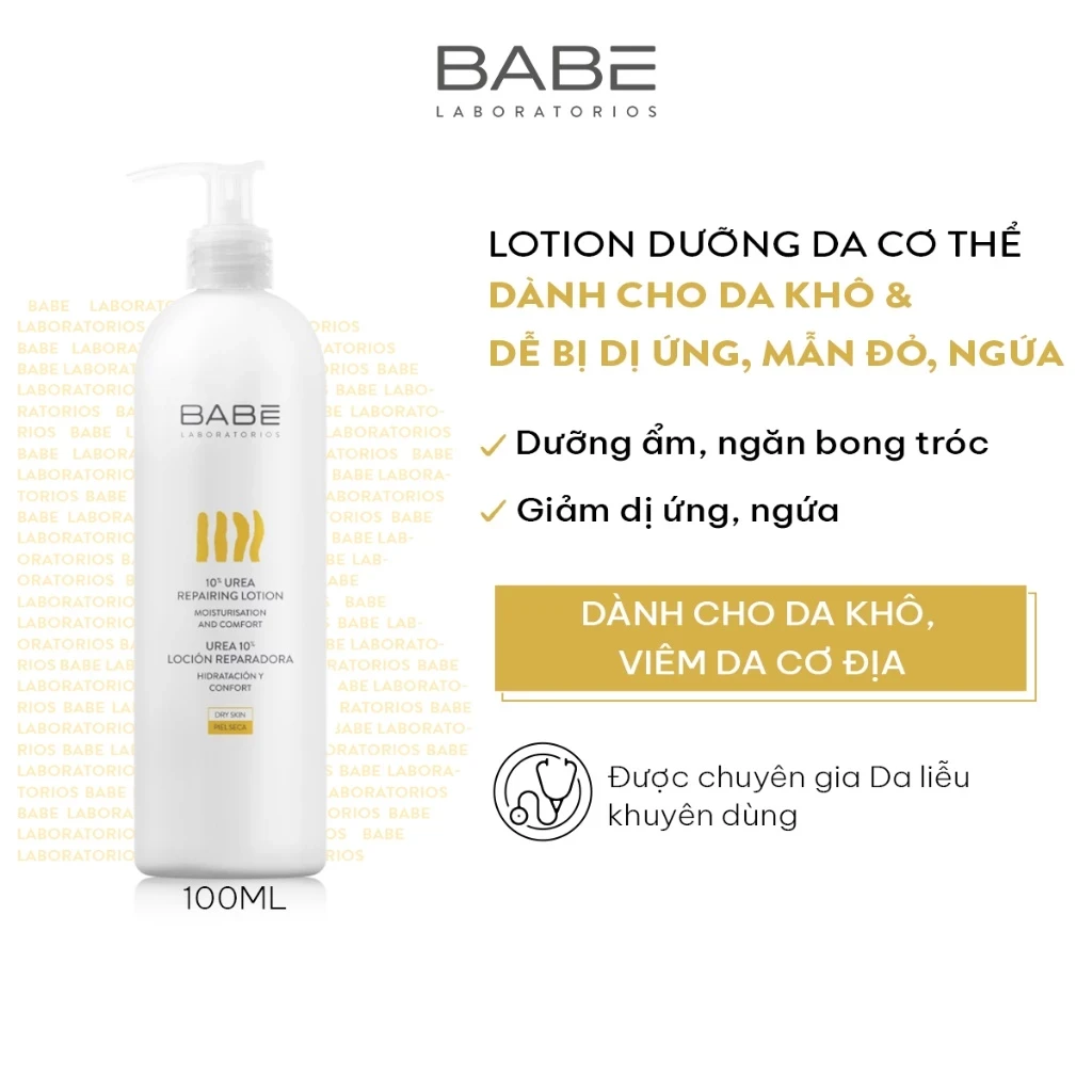 Kem dưỡng ẩm Babe toàn thân cho da khô Babe 10% Urea Repairing Lotion