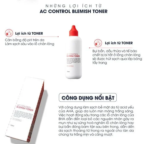 Nước cân bằng da dành cho da mụn GoodnDoc AC Control Blemish Toner 150ml