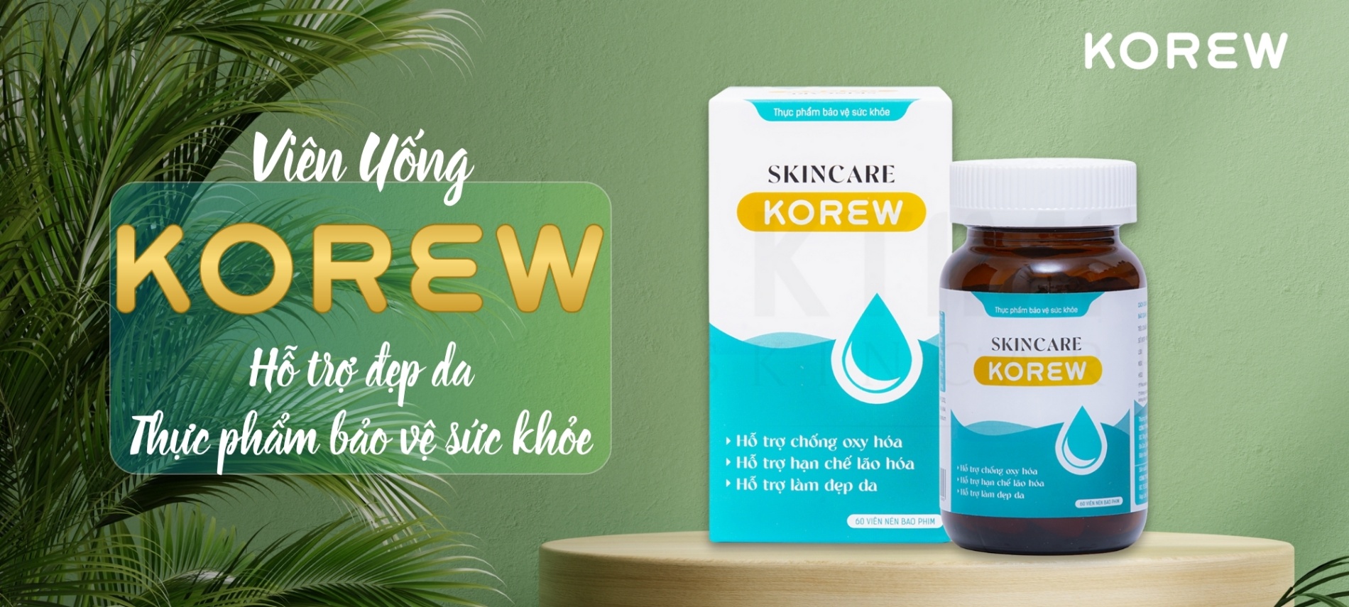 Viên uống trắng da mờ nám Skincare Korew hộp 60 viên