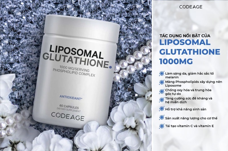 Viên uống trắng da Codeage Liposomal Glutathione 1000mg