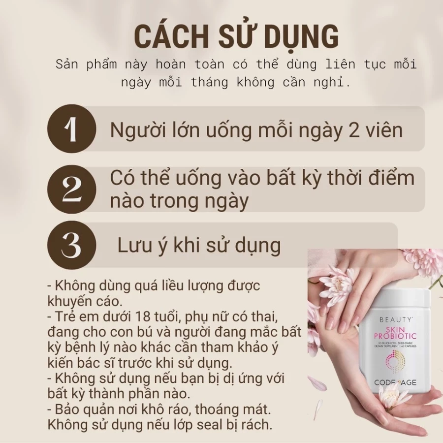 Viên lợi khuẩn Codeage Skin Probiotic