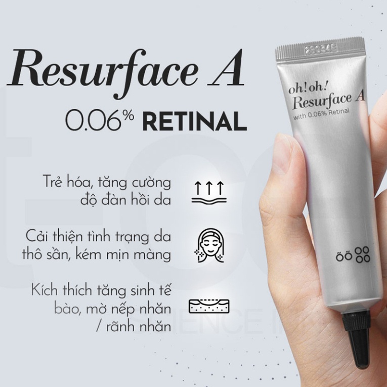 Tinh chất trẻ hóa tái tạo da oh!oh! Resurface A (with 0.06% Retinal) 20ml