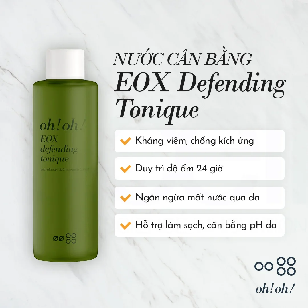 Nước cân bằng làm sạch và chống oxy hoá ohoh EOX Defending Tonique (with Allantoin & Chamomile Extract) 150ml