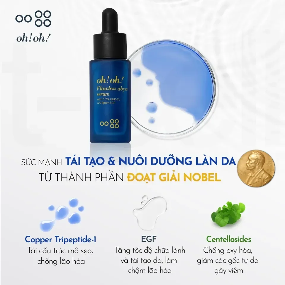 Tinh Chất Giảm Sẹ.o Lõm & Chống Lão Hoá oh!oh! Flawless Abyss Serum (with 1.2% GHK-Cu & 9.9ppm EGF) 15g