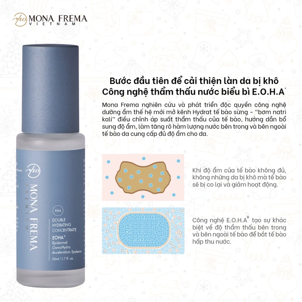 Serum Dưỡng Ẩm Cấp Nước Mona Frema EHA Double Hydrating Concentrate 50ml