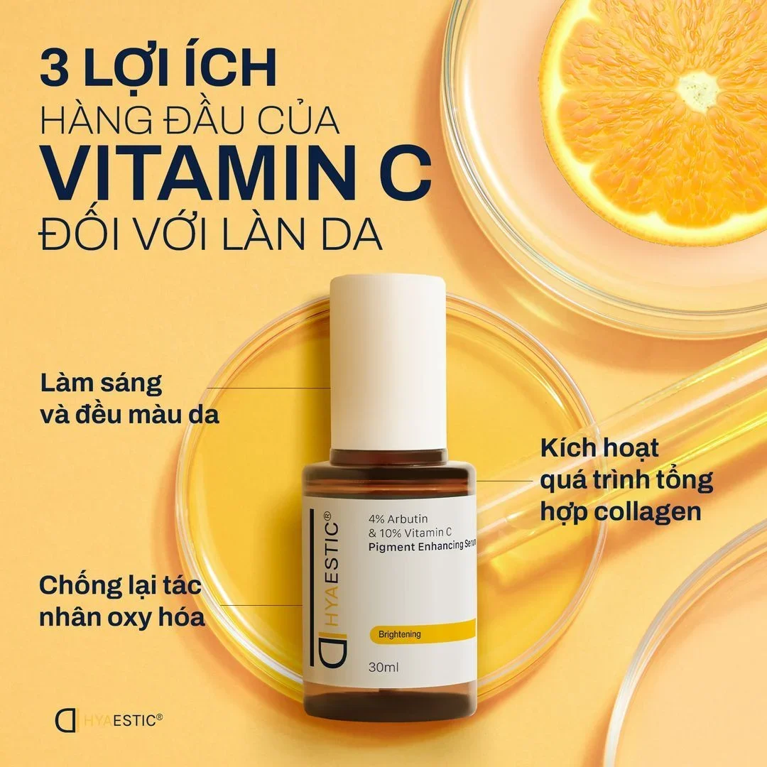 Tinh chất Hỗ Trợ Giảm Nám Hyaestic Pigment Enhancing Serum 4% Arbutin & 10% Vitamin C 30ml