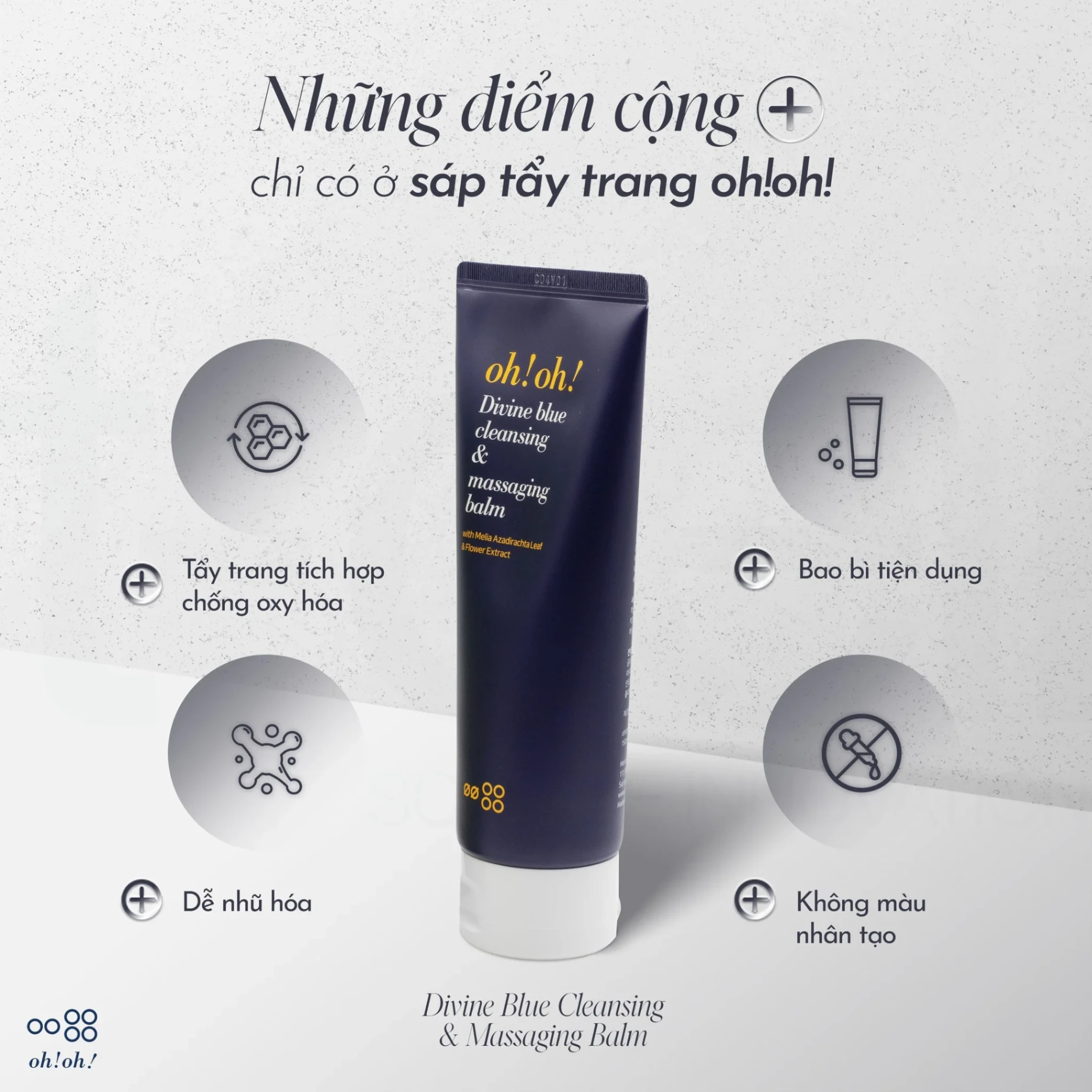 Sáp Tẩy Trang Làm Sạch Sâu oh!oh! Divine Blue Cleansing & Massaging Balm 150ml