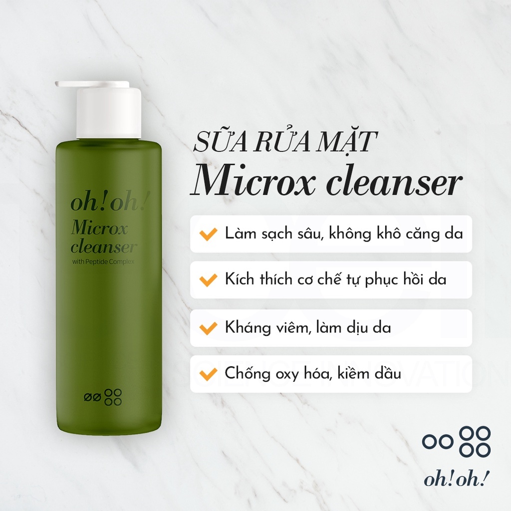 Sữa Rửa Mặt oh!oh! Microx Cleanser (with Peptide Complex) 150g