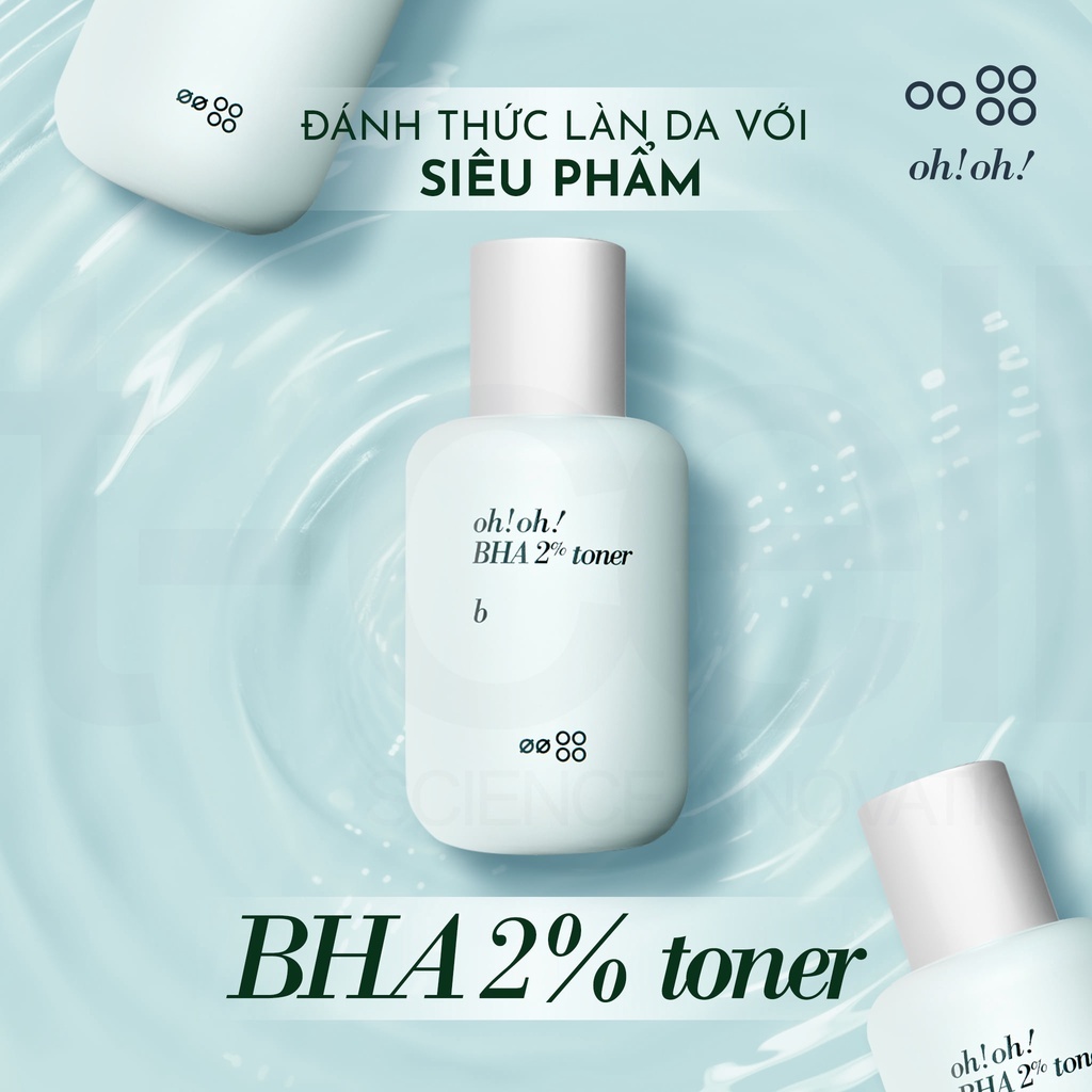 Nước Cân Bằng Tẩy Tế Bào Chết, Làm Sạch Sâu Da oh!oh! BHA 2% Toner 75ml