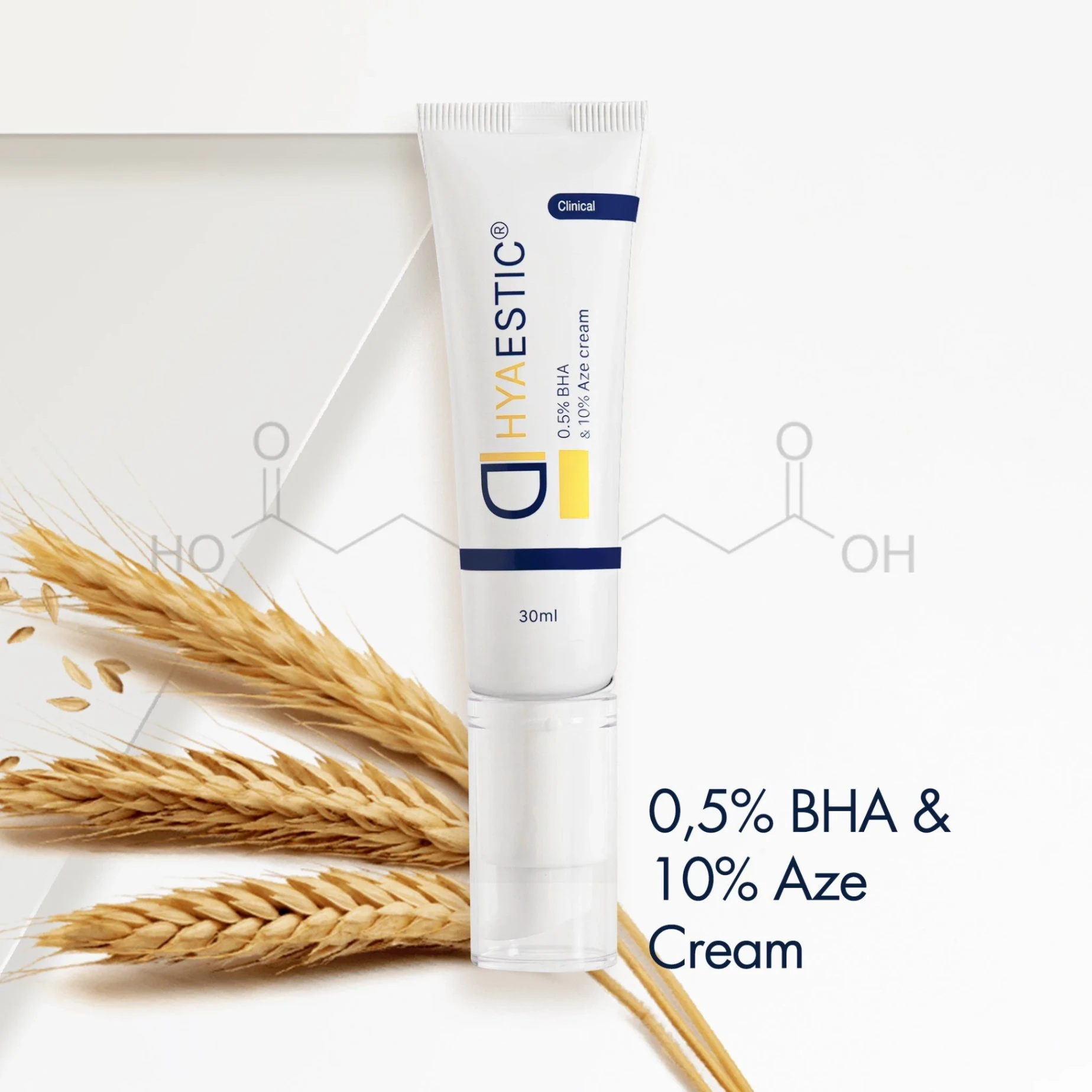 Kem dưỡng giảm mụn ngừa thâm Hyaestic 0,5% BHA & 10% Aze Cream 30ml