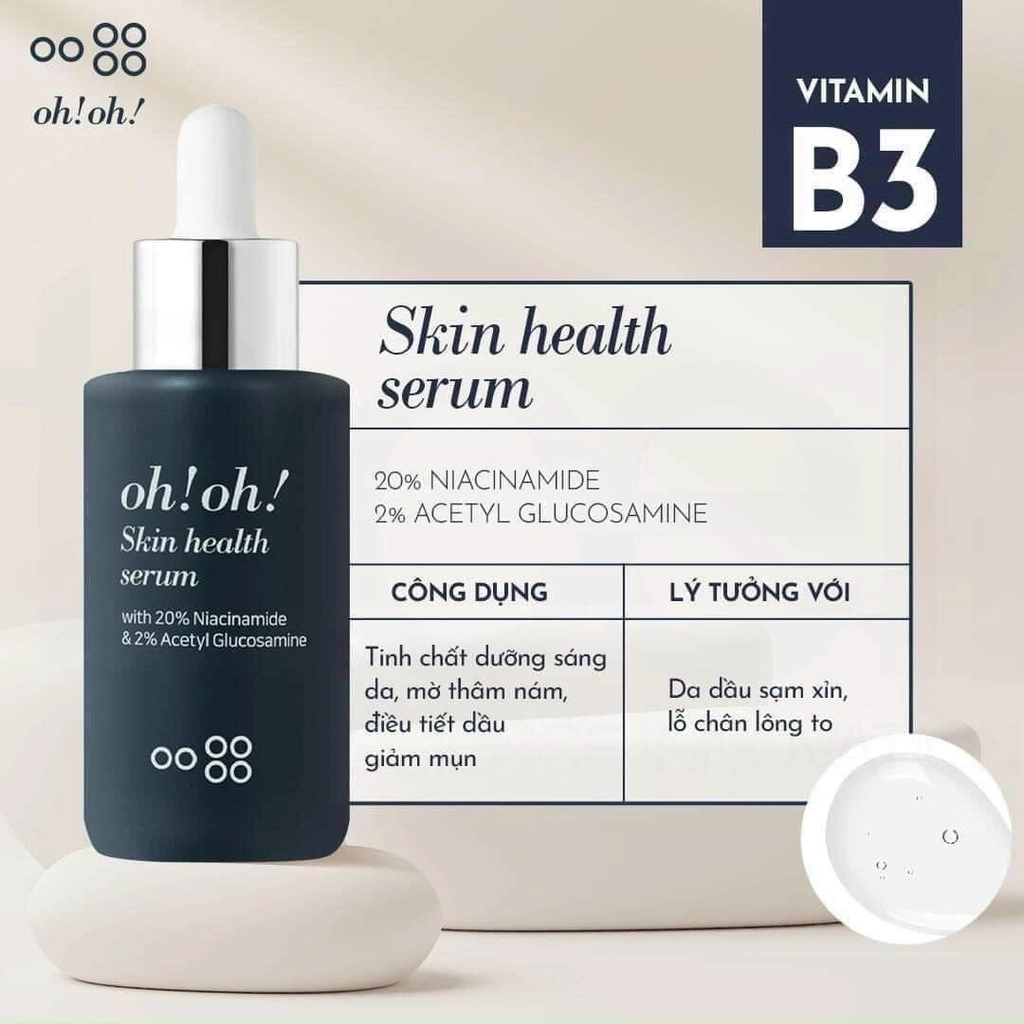 Tinh Chất oh!oh! Skin Health Serum (with 20% Niacinamide & 2% Acetyl Glucosamine) 30ml