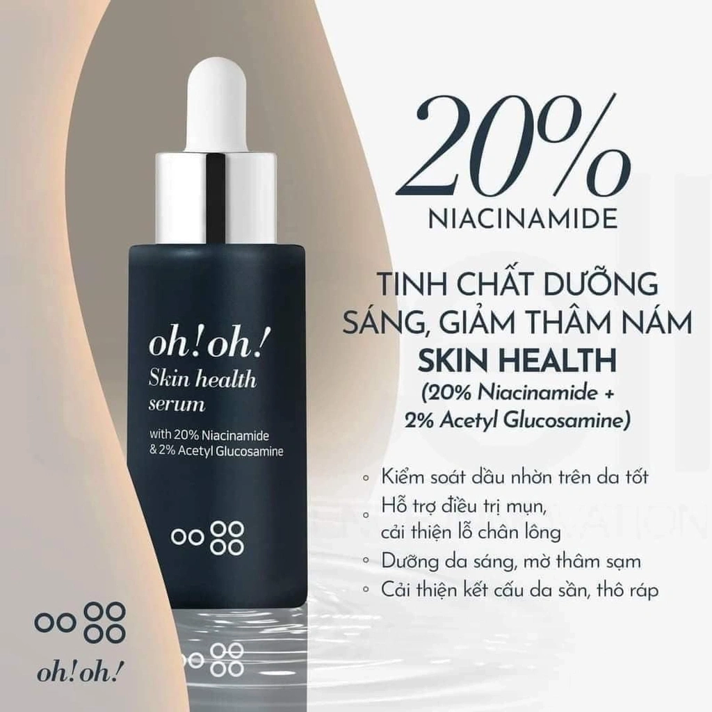 Tinh Chất oh!oh! Skin Health Serum (with 20% Niacinamide & 2% Acetyl Glucosamine) 30ml