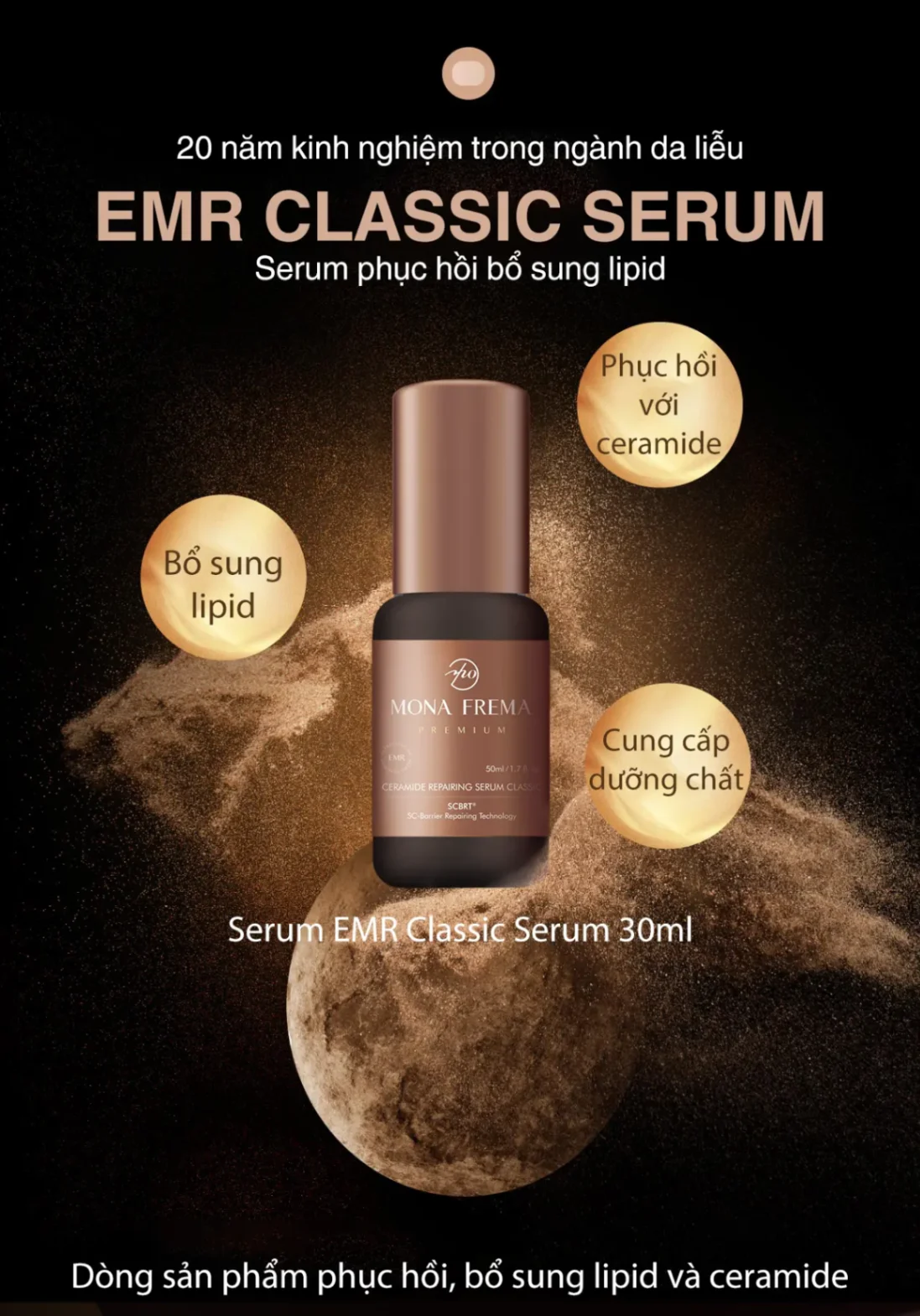 Serum dưỡng ẩm Mona Frema EMR Ceramide Repairing Classic Serum 50ml