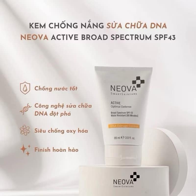 Kem chống nắng bảo vệ da nhạy cảm Neova SPF 43 DNA Damage Control Active 89ml