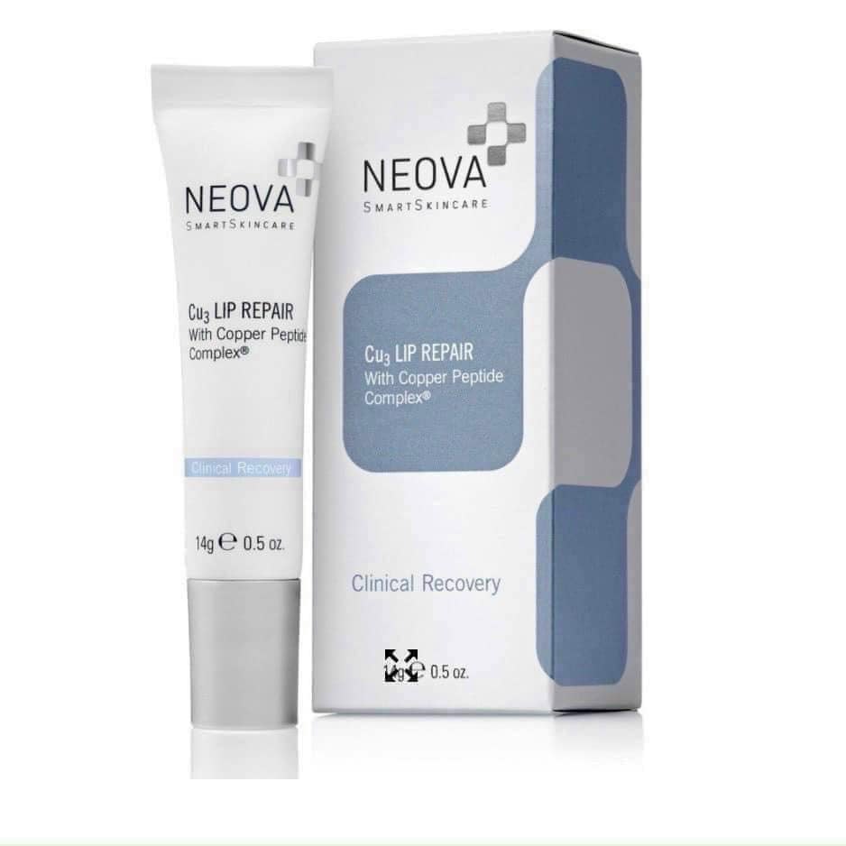 Kem dưỡng ẩm, giảm thâm, xóa nhăn và căng bóng môi Neova Cu3 Intensive Lip Repair 14g