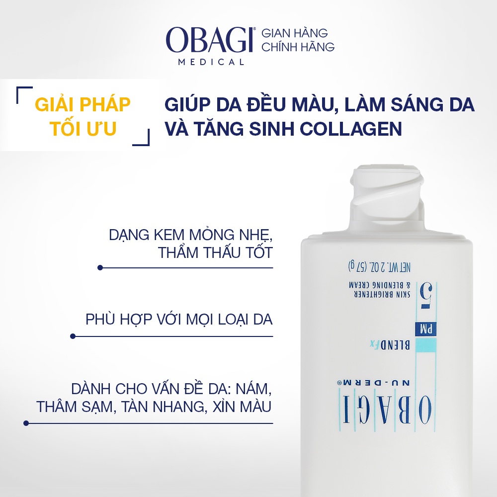 Kem Dưỡng Sáng Da Mờ Nám Chuyên Sâu Ban Đêm - Obagi Nu-Derm Blend Fx 57g.