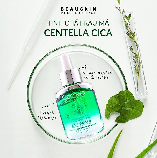 Tinh chất rau má trắng da mờ thâm BEAUSKIN Centella Cica Ampoule 30ml