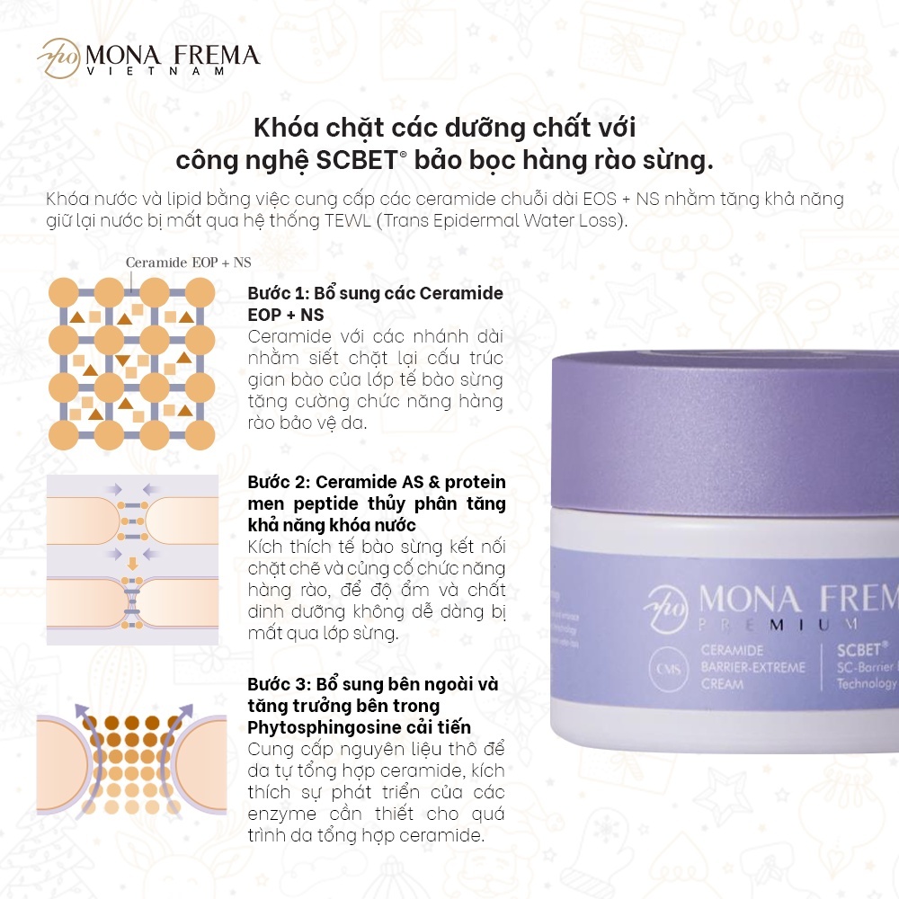 Kem Dưỡng Khóa Ẩm Cho Da Mona Frema CMS Ceramide Barrier Extreme Cream 50g