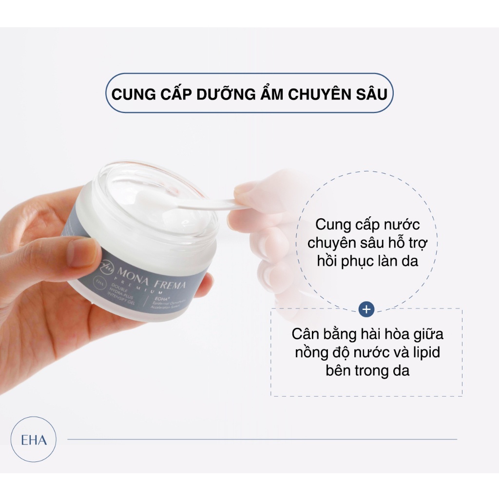 Kem Dưỡng Ẩm Cấp Nước Mona Frema EHA Double Hydra Plus Intensify Gel 50g