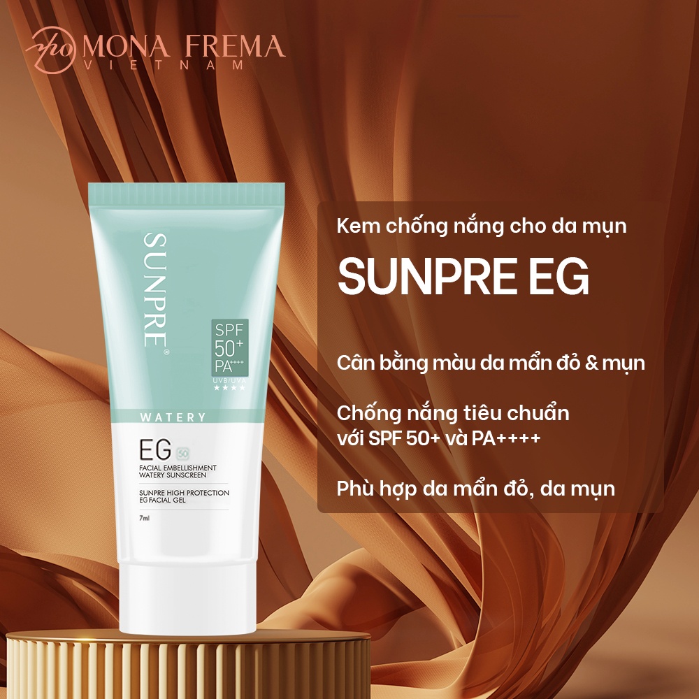 Kem Chống Nắng Che Khuyết Điểm Da Mụn Mona Frema SUNPRE High Protection EG Facial Gel 30ml