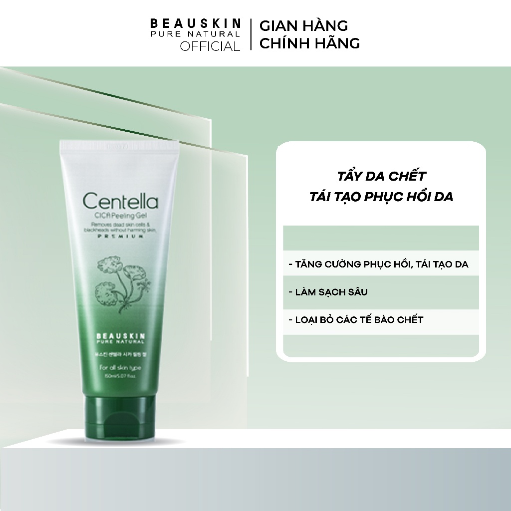 Tẩy da chết dành cho da mụn BEAUSKIN Centella Cica Peeling Gel 150ml