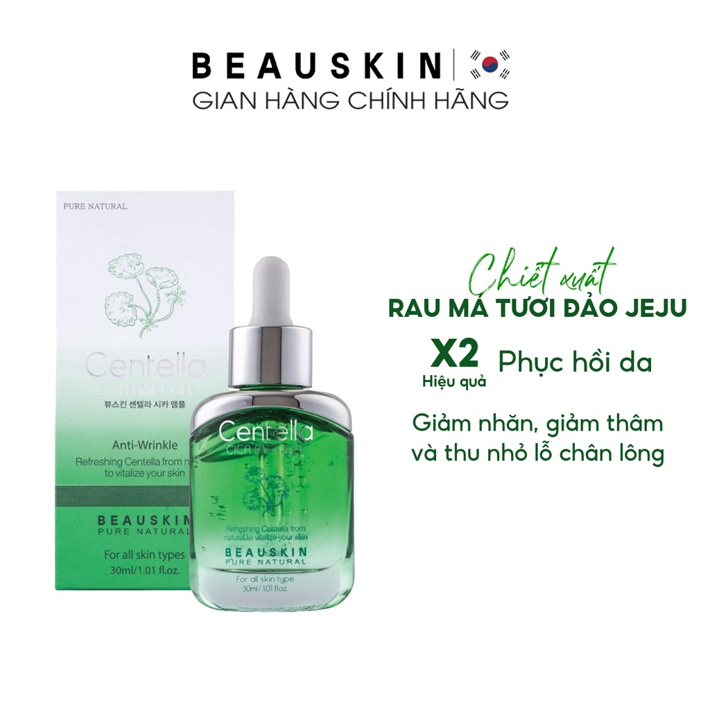 Tinh chất rau má trắng da mờ thâm BEAUSKIN Centella Cica Ampoule 30ml