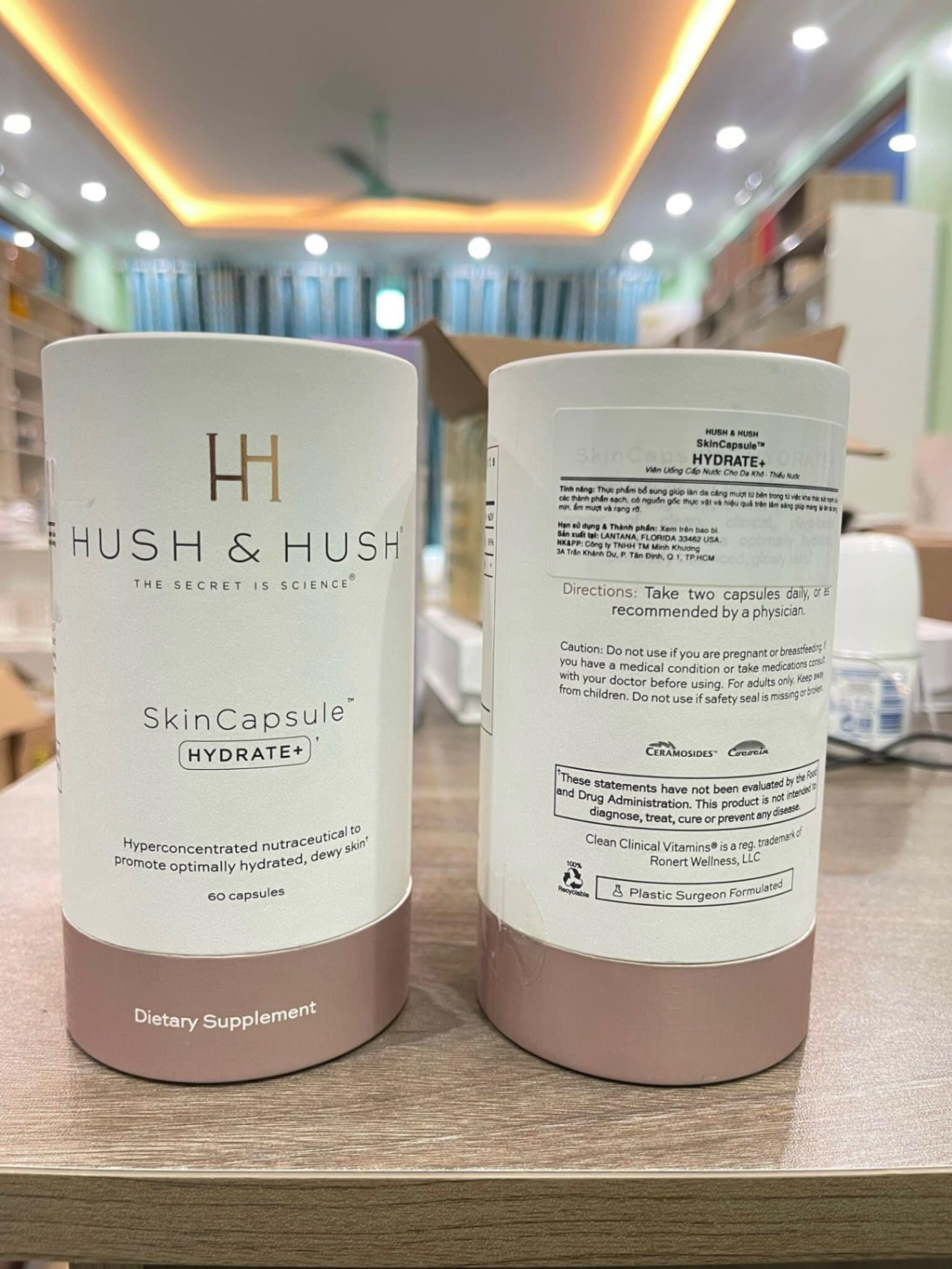 Viên uống cấp ẩm Hush & Hush SkinCapsule Hydrate lọ 60 viên