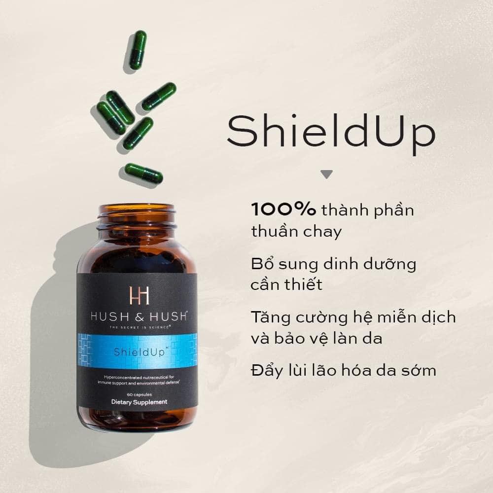 Viên uống chống nắng Hush & Hush – Shield Up lọ 60 viên