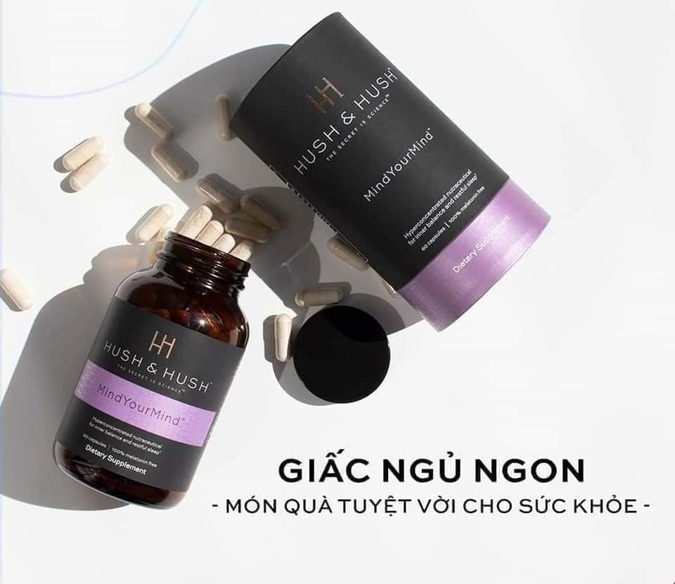 Viên uống cải thiện giấc ngủ giảm stress Hush & Hush Mind Your Mind 60 viên