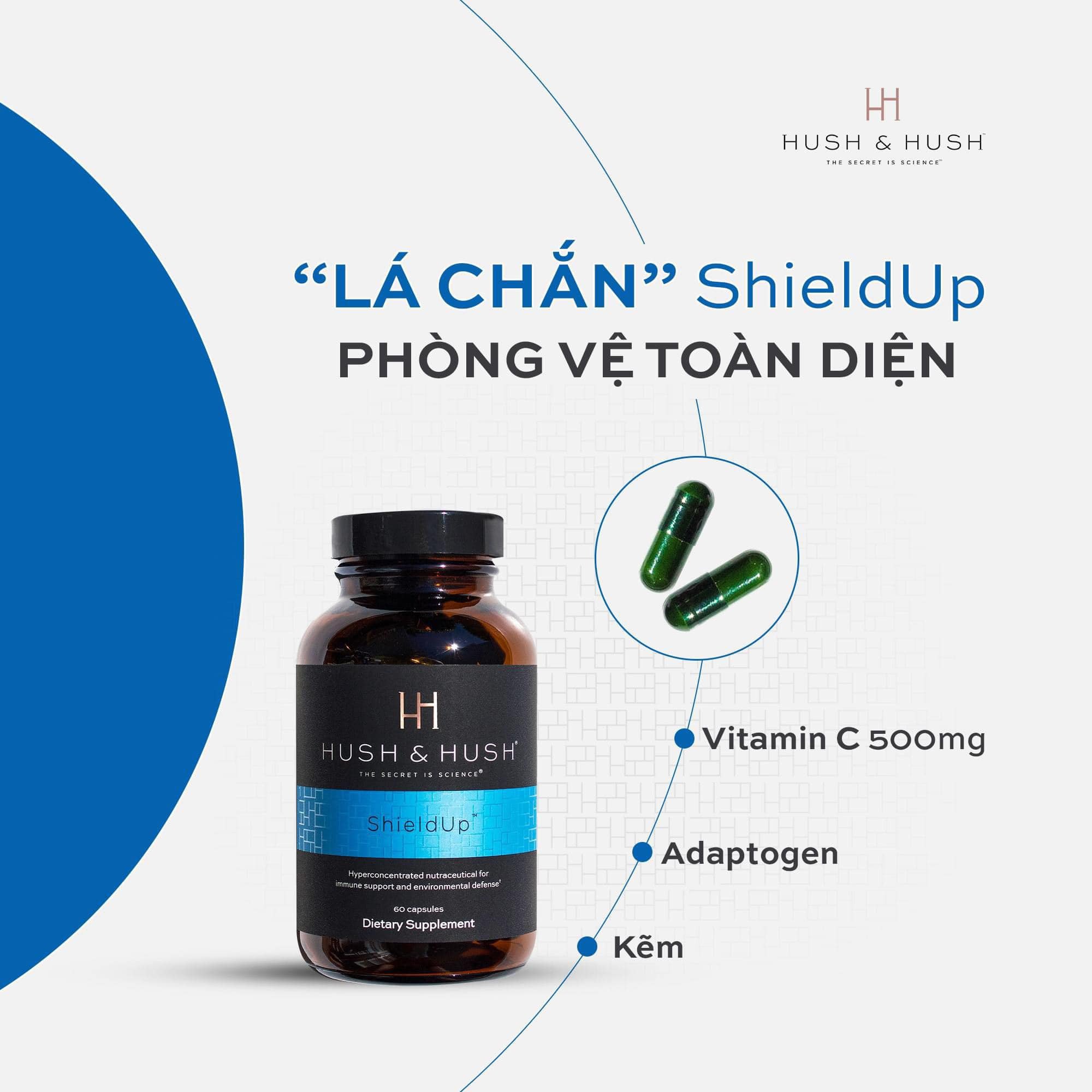 Viên uống chống nắng Hush & Hush – Shield Up lọ 60 viên