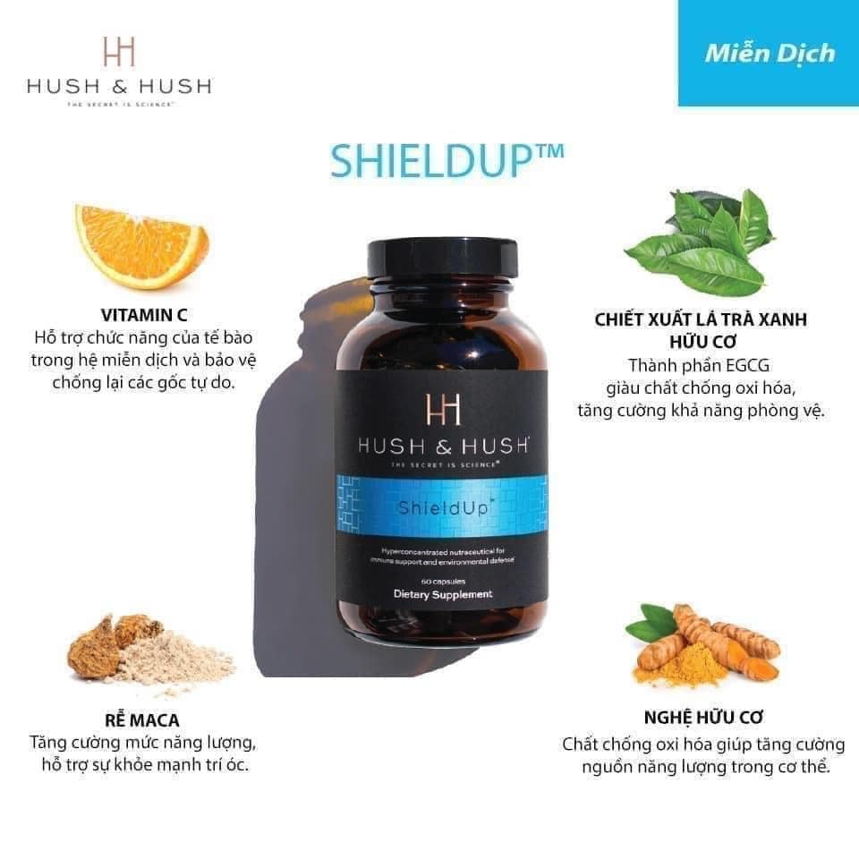 Viên uống chống nắng Hush & Hush – Shield Up lọ 60 viên