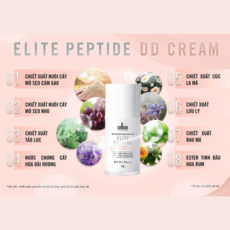 Kem trang điểm nâng tone bảo vệ da Mediworld Elite Peptide DD Cream 15g