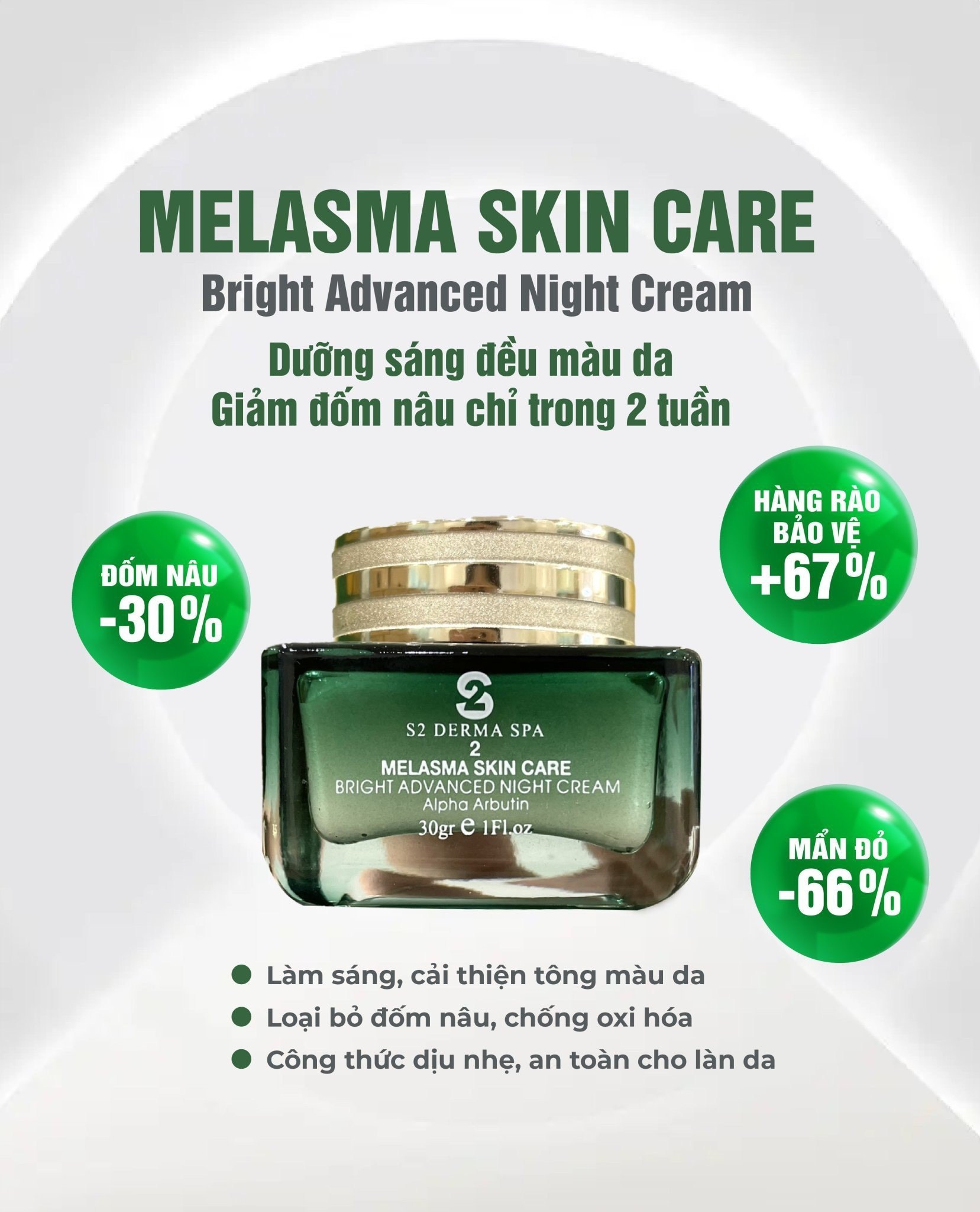 Kem Sáng Da Mờ Nám Đêm Số 2 S2 Derma Spa Skin Recovery