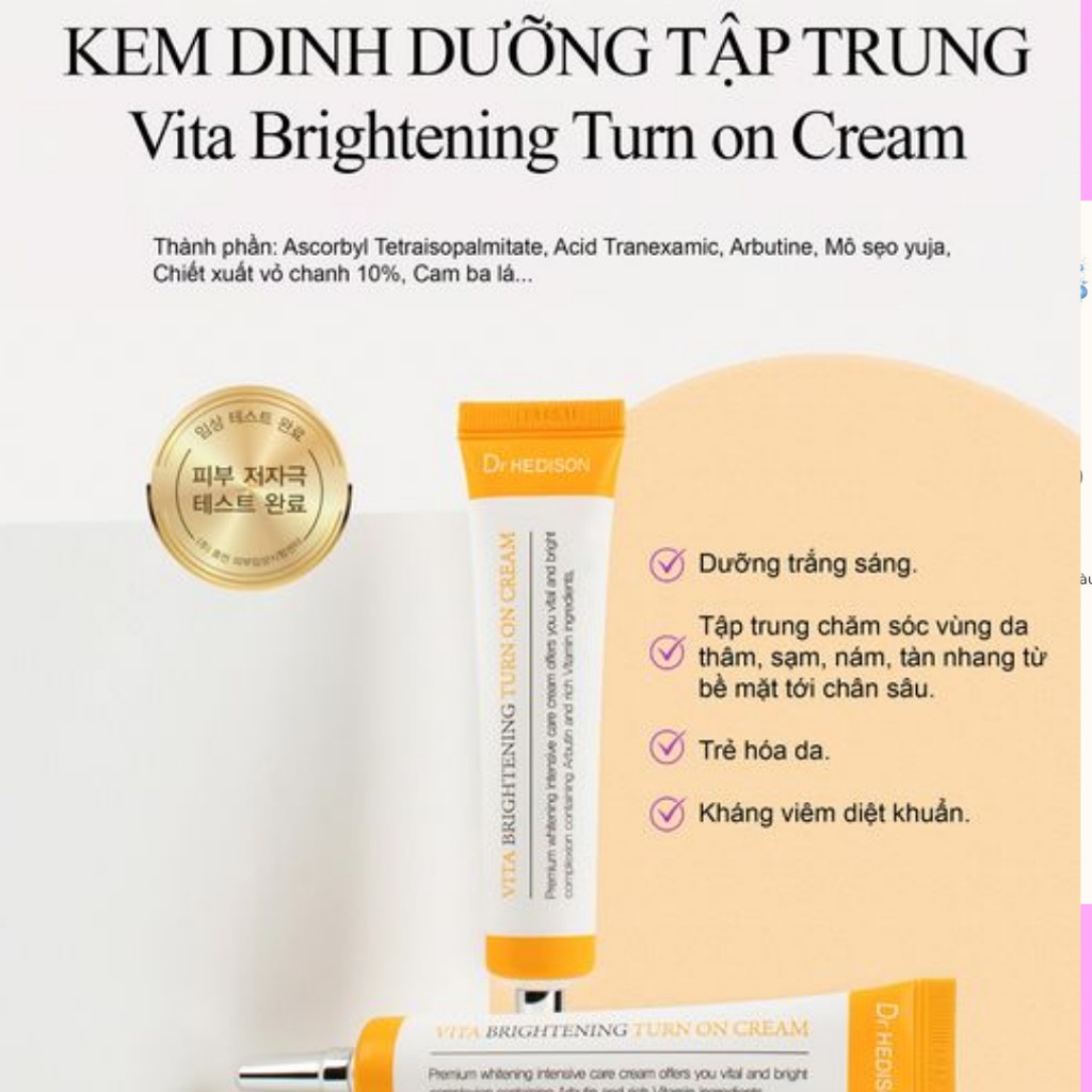 Sáp dưỡng trắng tập trung cao cấp Dr.Hedison Vita Brightening Turn On Cream 30 ml