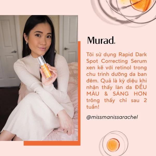 Tinh chất làm mờ vết nám và giảm sự hình thành đốm nâu Murad Rapid Dark Spot Correcting Serum 30ml