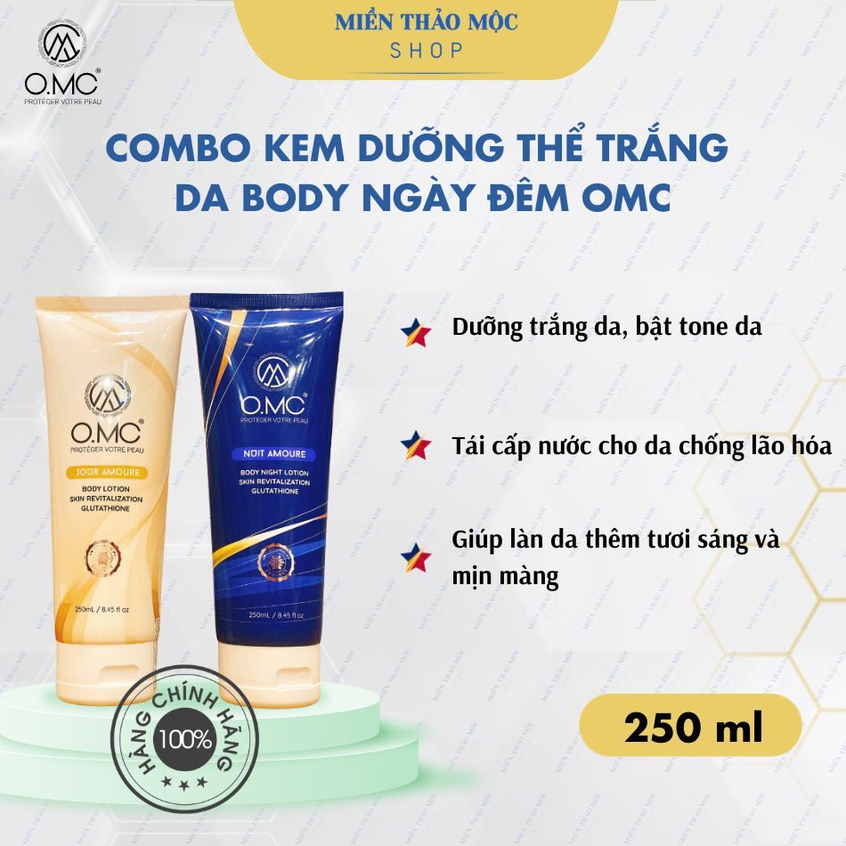 Combo kem dưỡng thể trắng da body ngày đêm OMC